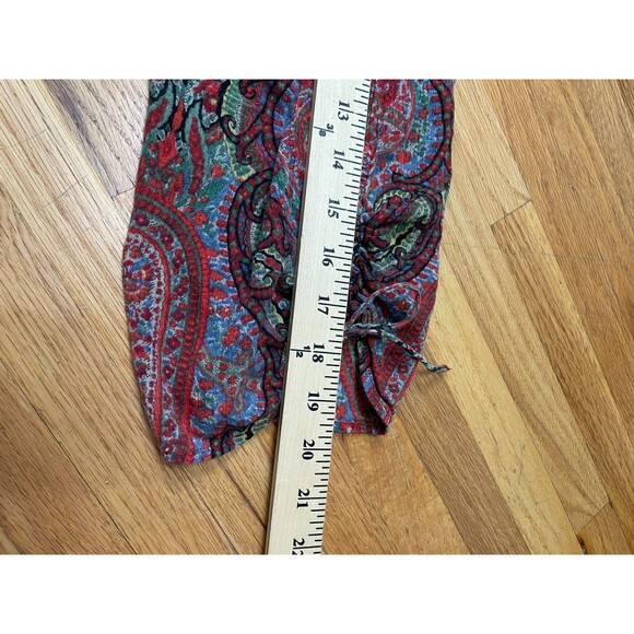 Lauren Ralph Lauren Women's Top Blouse Peasant Boho 2X Red Floral Paisley Print - Picture 5 of 9